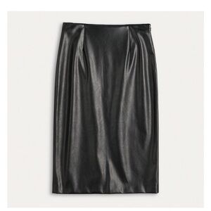 Elegant Faux Black Leather Skirt